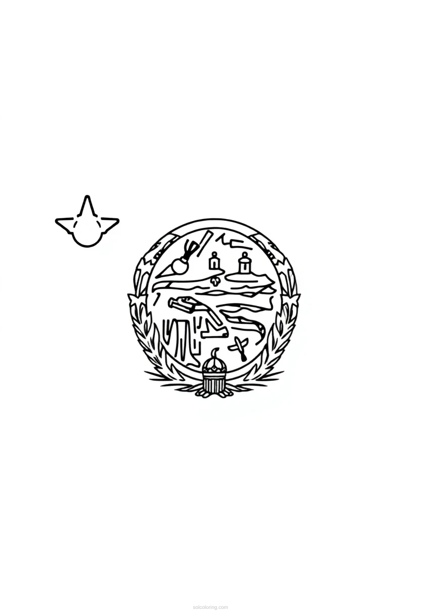 Oregon State Flag coloring page for kids