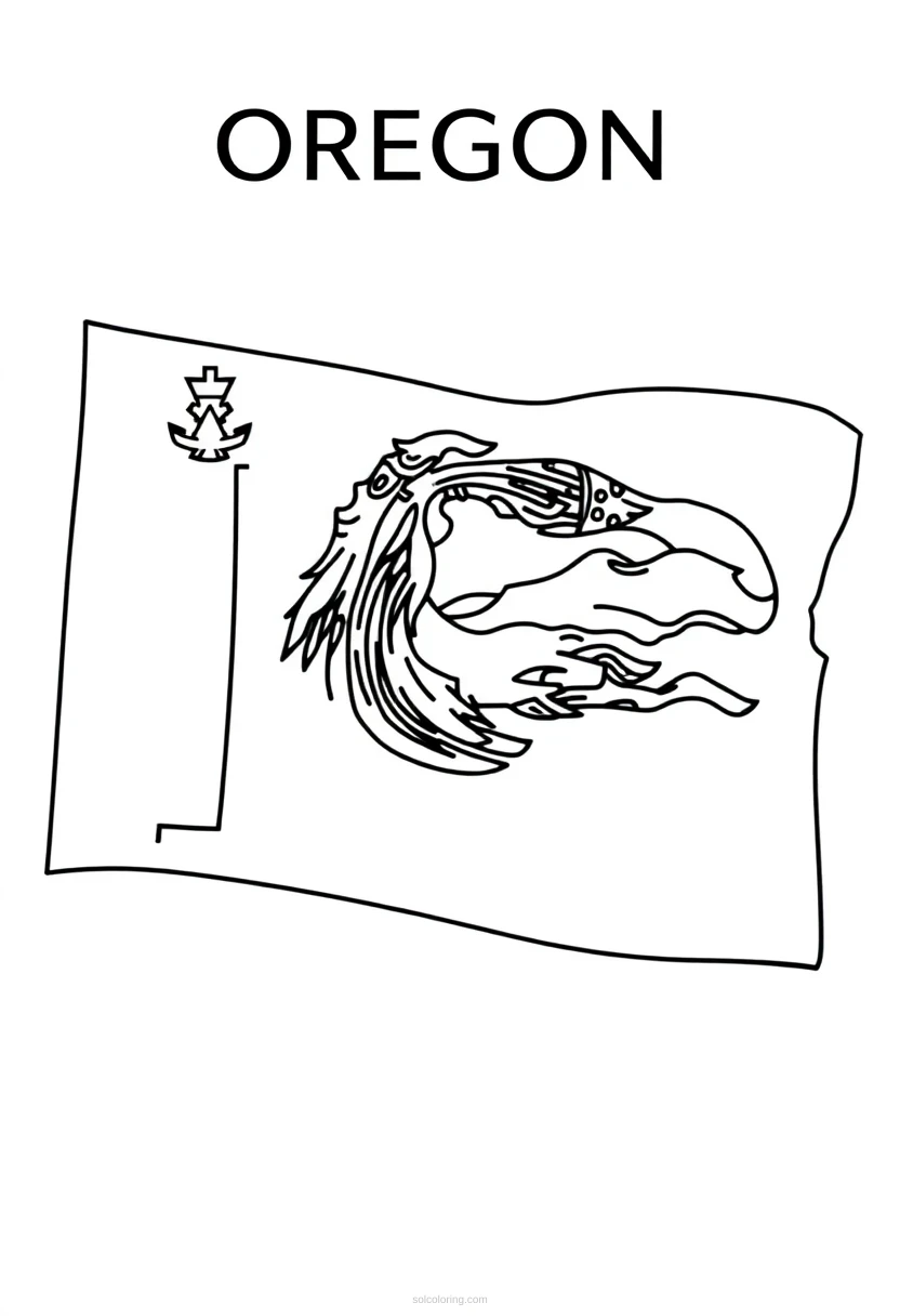 Oregon State Flag coloring page for kids