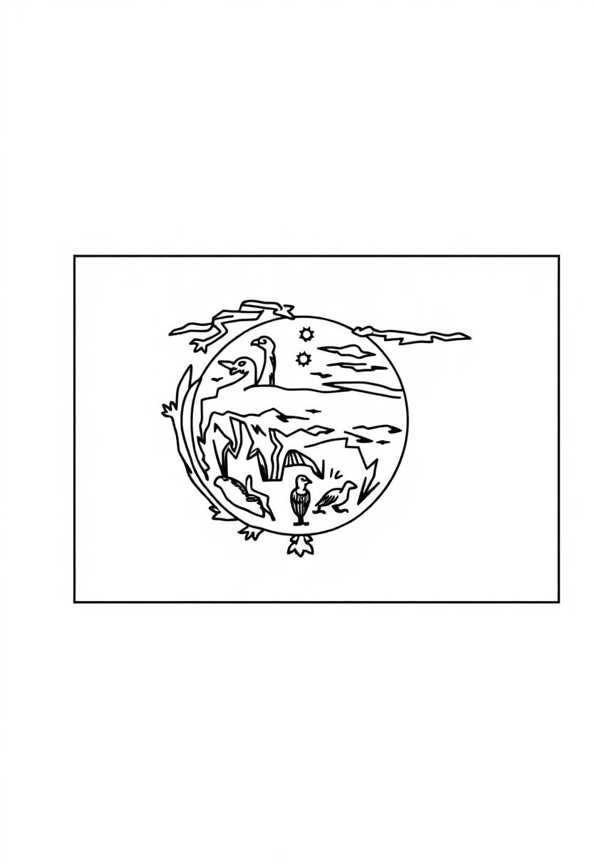 Oregon State Flag coloring page, free printable