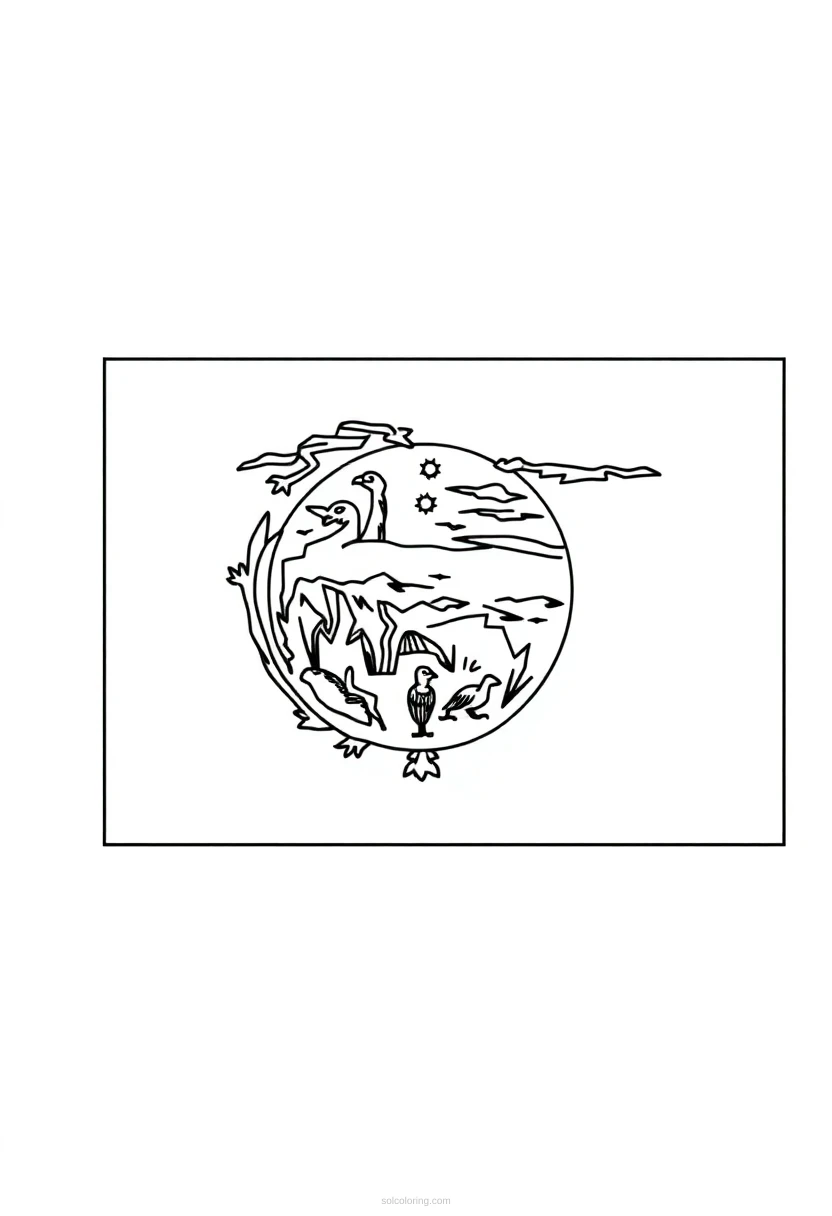 Oregon State Flag coloring page for kids