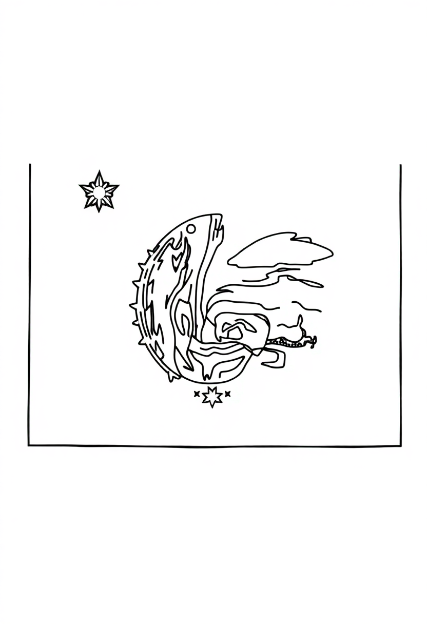 Oregon State Flag coloring page, free printable