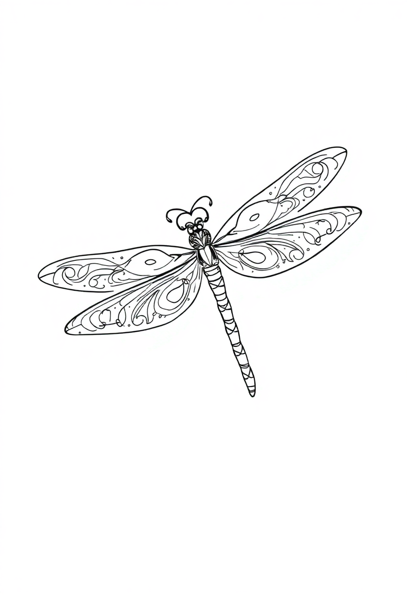 Ornamental Dragonfly coloring pages
