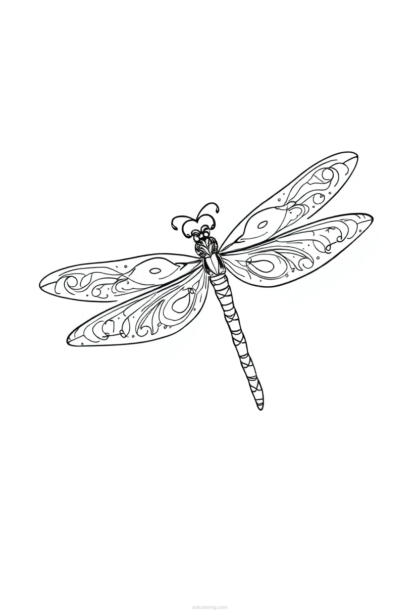 Ornamental Dragonfly coloring pages