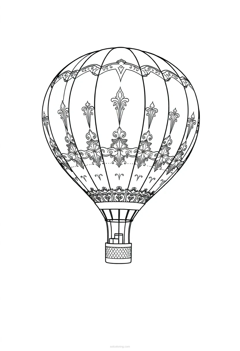 Ornate Hot Air Balloon coloring pages