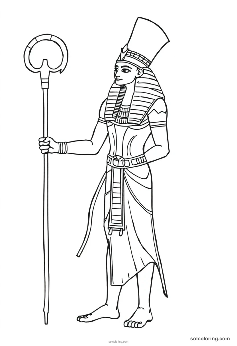 Osiris Holding Crook And Flail coloring pages
