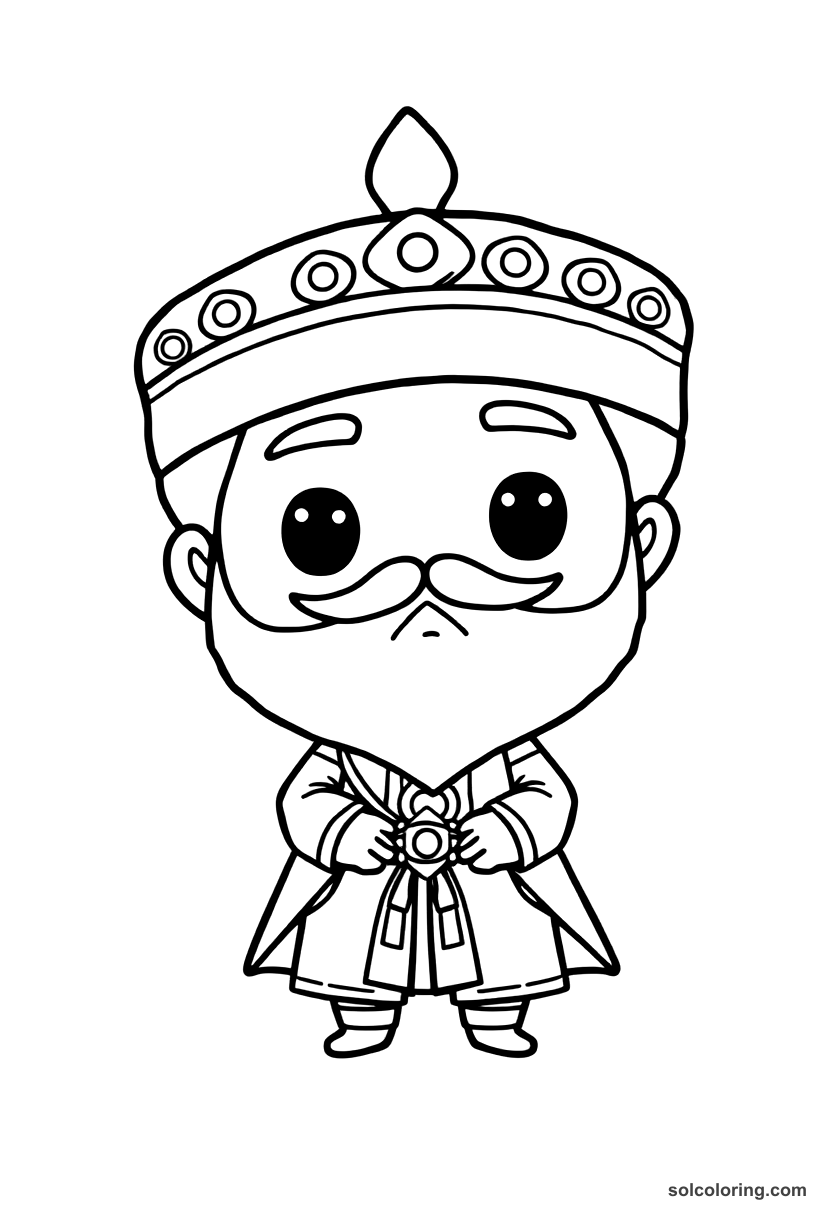 Chibi Osman I Founding the Ottoman Dynasty coloring page, free printable chibi style