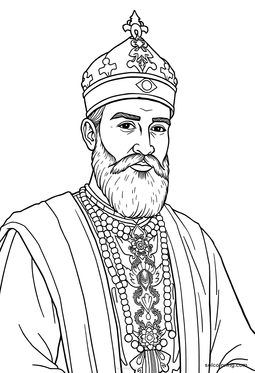 Osman I Founding the Ottoman Dynasty detailed coloring page for kids