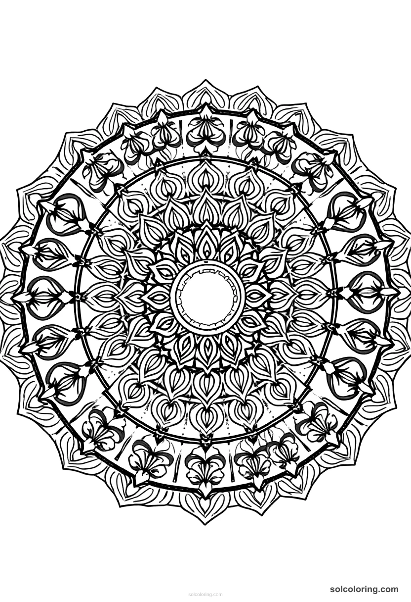 Mandala Osman I Founding the Ottoman Dynasty mandala coloring page for kids