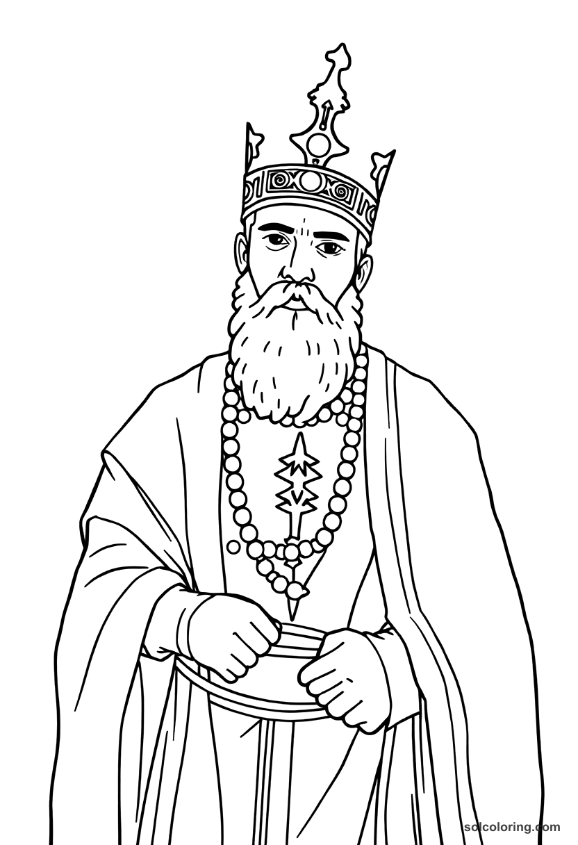 Simple Osman I Founding the Ottoman Dynasty coloring page, free printable simple style