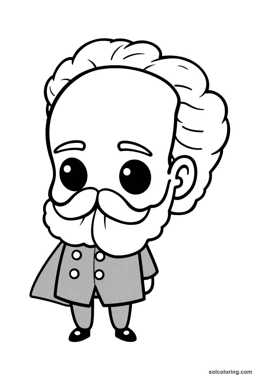 Chibi Otto von Bismarck at the Unification of Germany coloring page, free printable chibi style