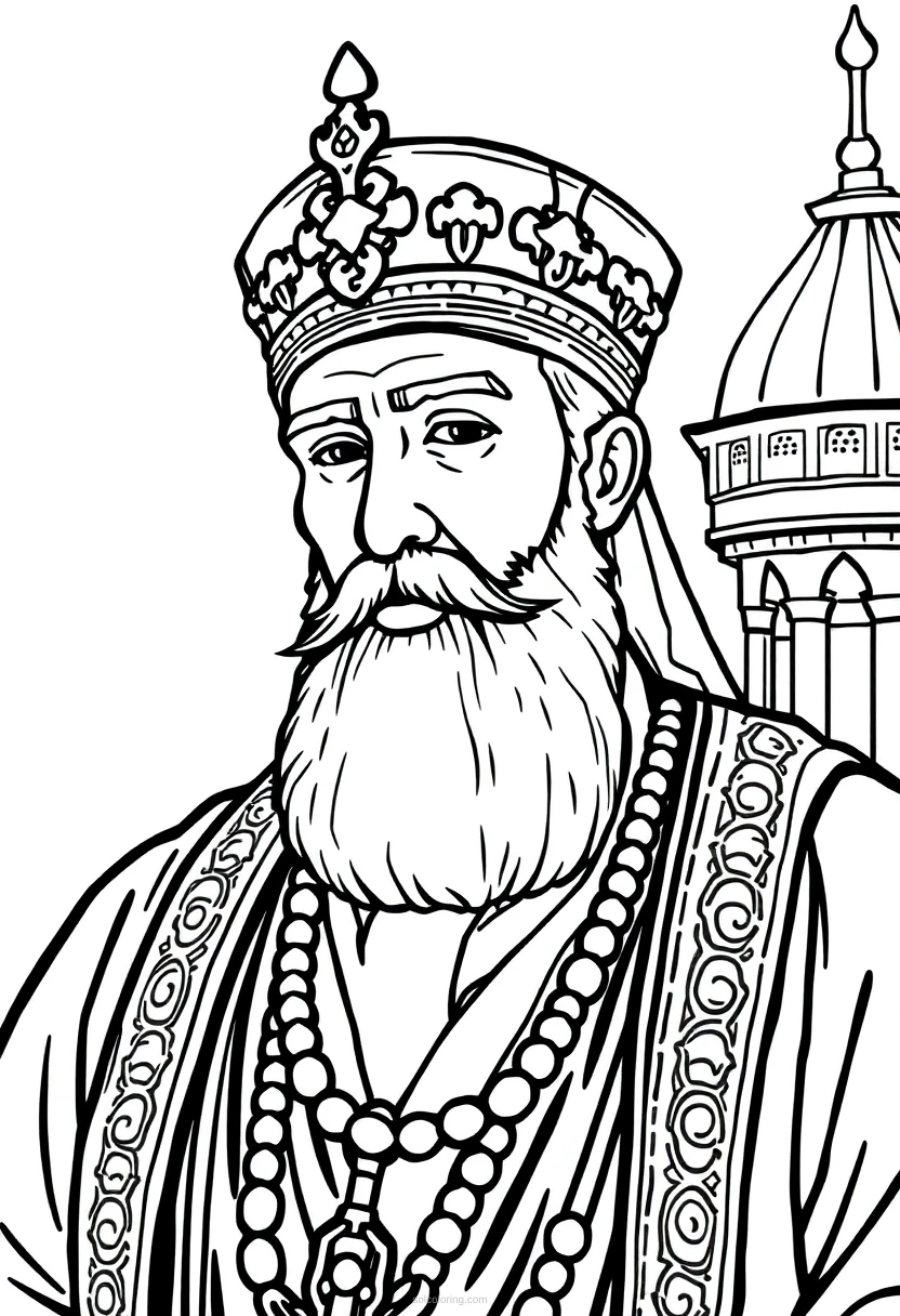 Ottoman Sultan coloring page for kids