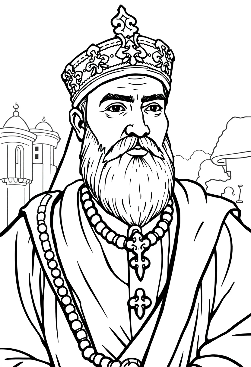 Ottoman Sultan coloring page for kids