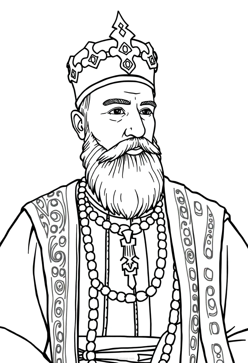 Ottoman Sultan coloring page for kids