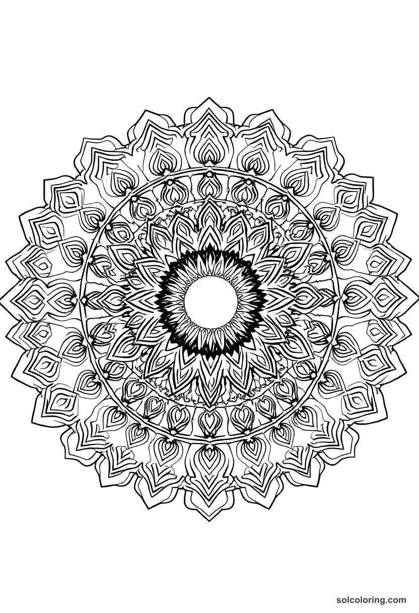 Mandala Ottoman Sultan's Harem Garden coloring page, free printable mandala style