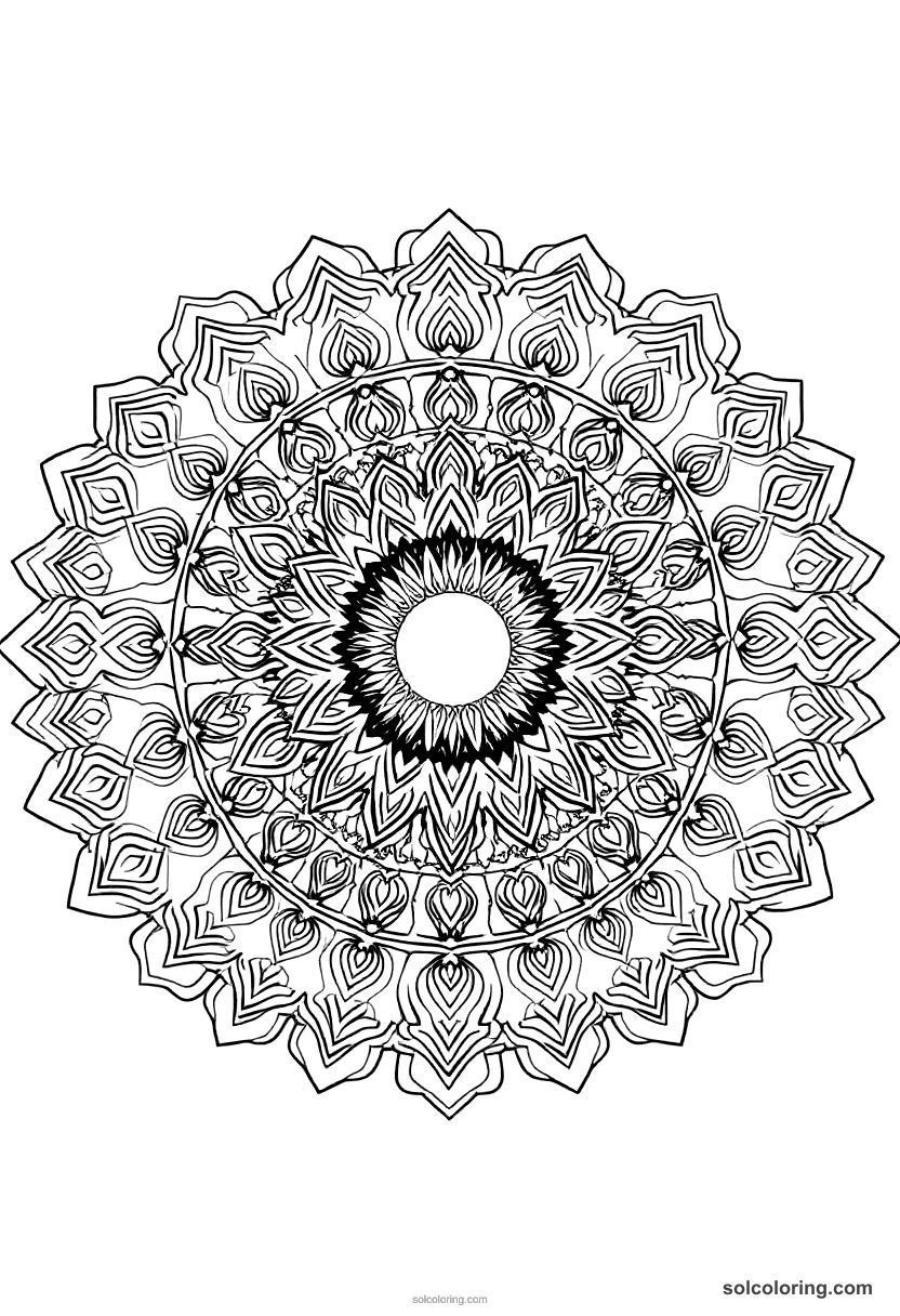 Mandala Ottoman Sultan's Harem Garden mandala coloring page for kids