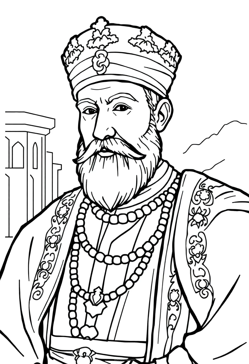 Ottoman Sultan coloring page for kids