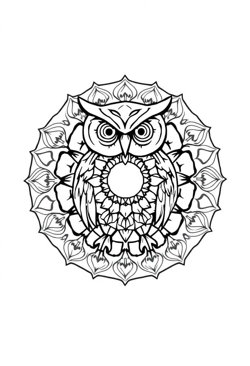 Owl coloring page, free printable