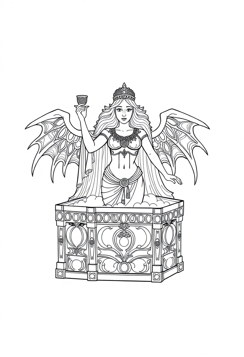 Pandora's Box coloring page, free printable