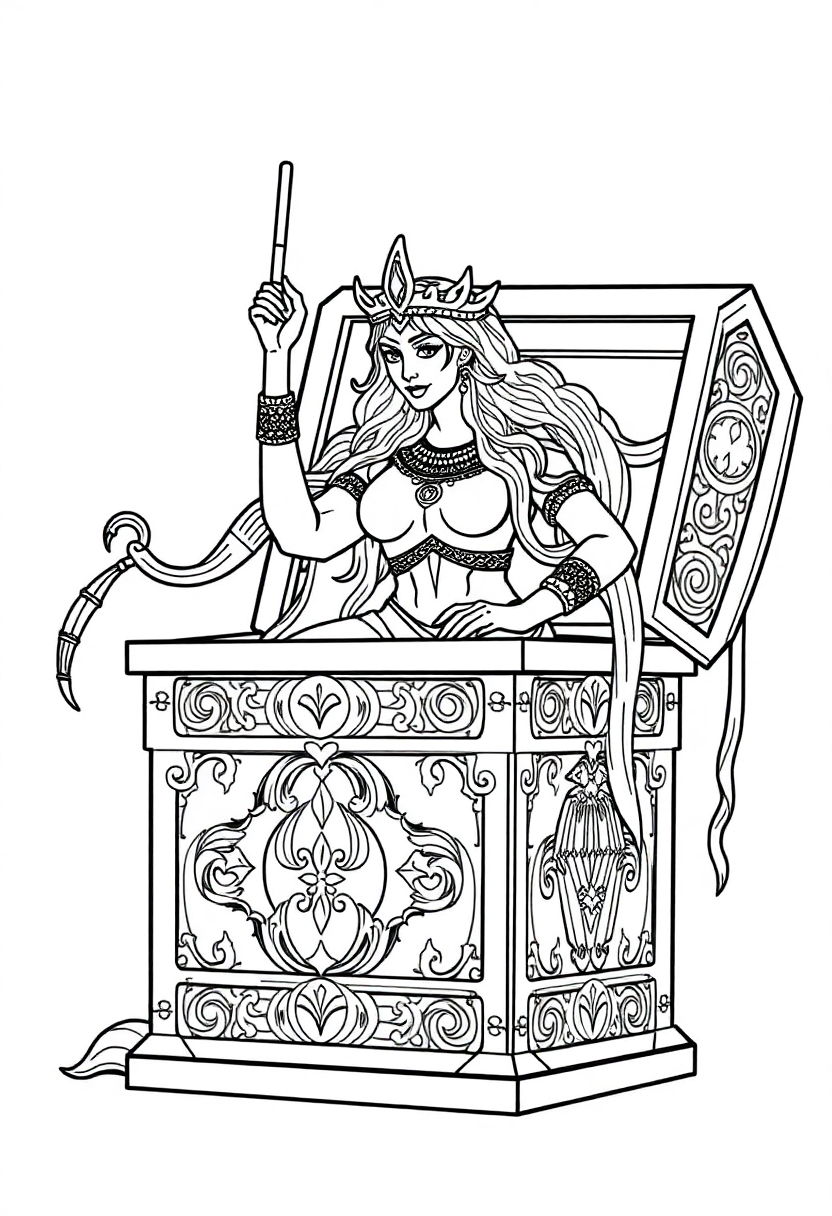 Pandora's Box coloring page, free printable
