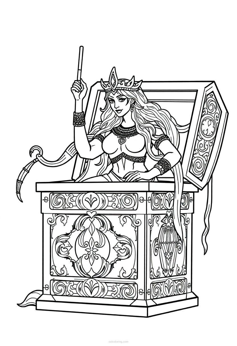 Pandora's Box coloring page for kids