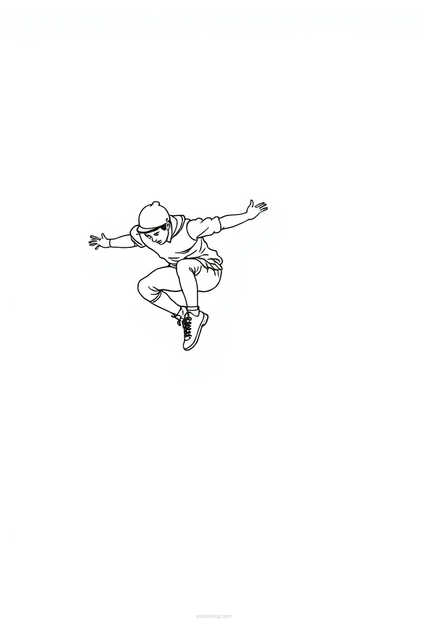 Parkour and Freerunning coloring page for kids