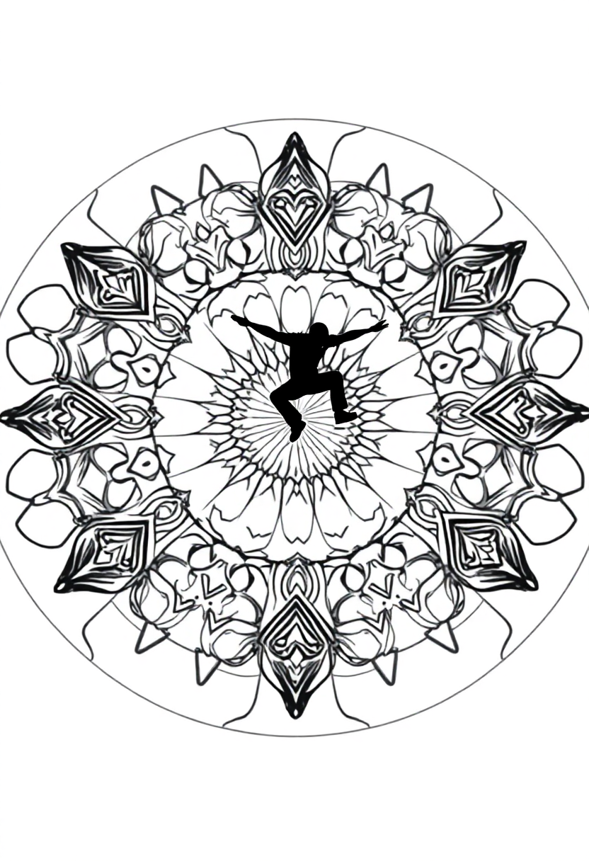 Parkour and Freerunning coloring page, free printable