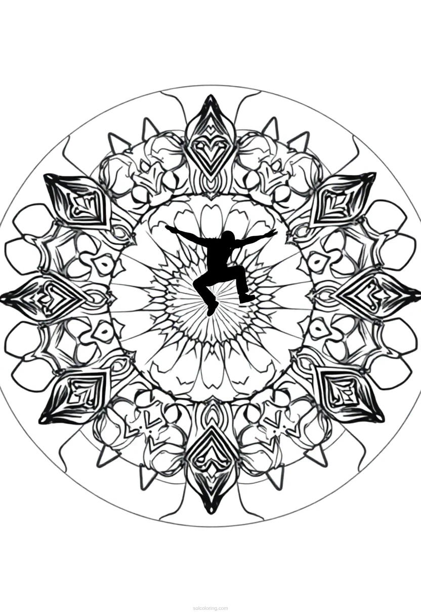 Parkour and Freerunning coloring page for kids