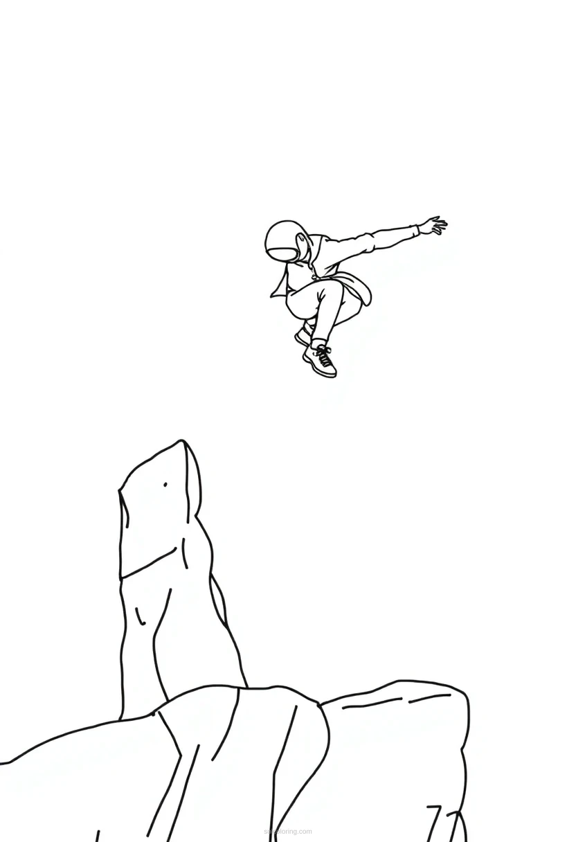 Parkour and Freerunning coloring page for kids