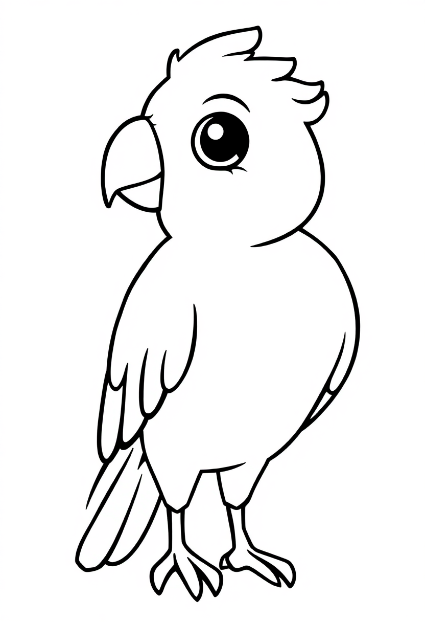 Parrot coloring page, free printable