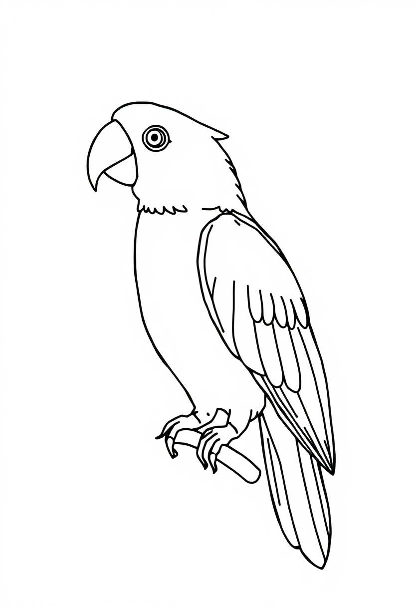 Parrot coloring page, free printable