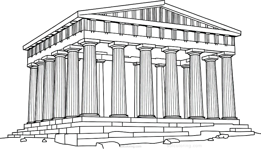 Parthenon Temple coloring pages