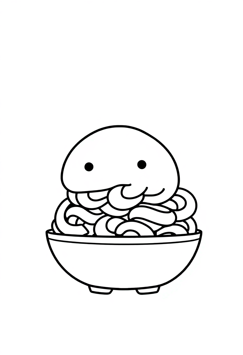 Pasta Bowl coloring page, free printable