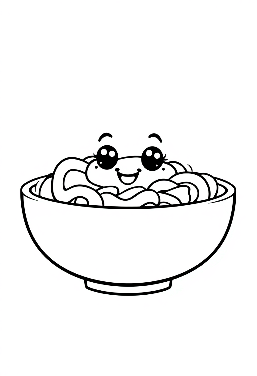 Pasta Bowl coloring page, free printable