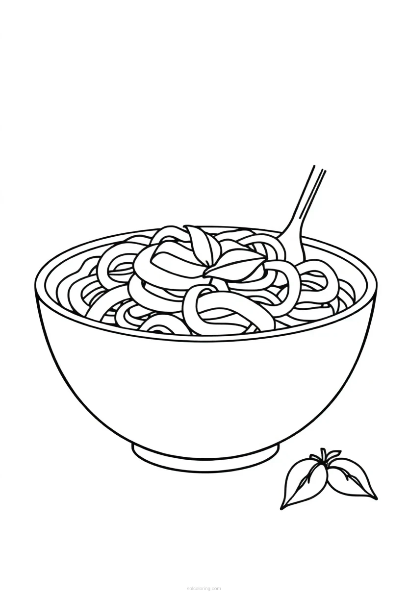 Pasta Bowl coloring page for kids
