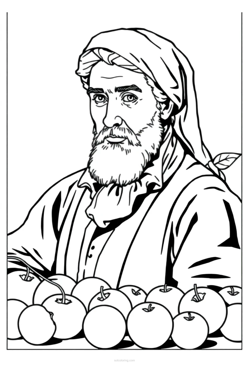 Paul Cezanne Still Life Apples coloring page for kids