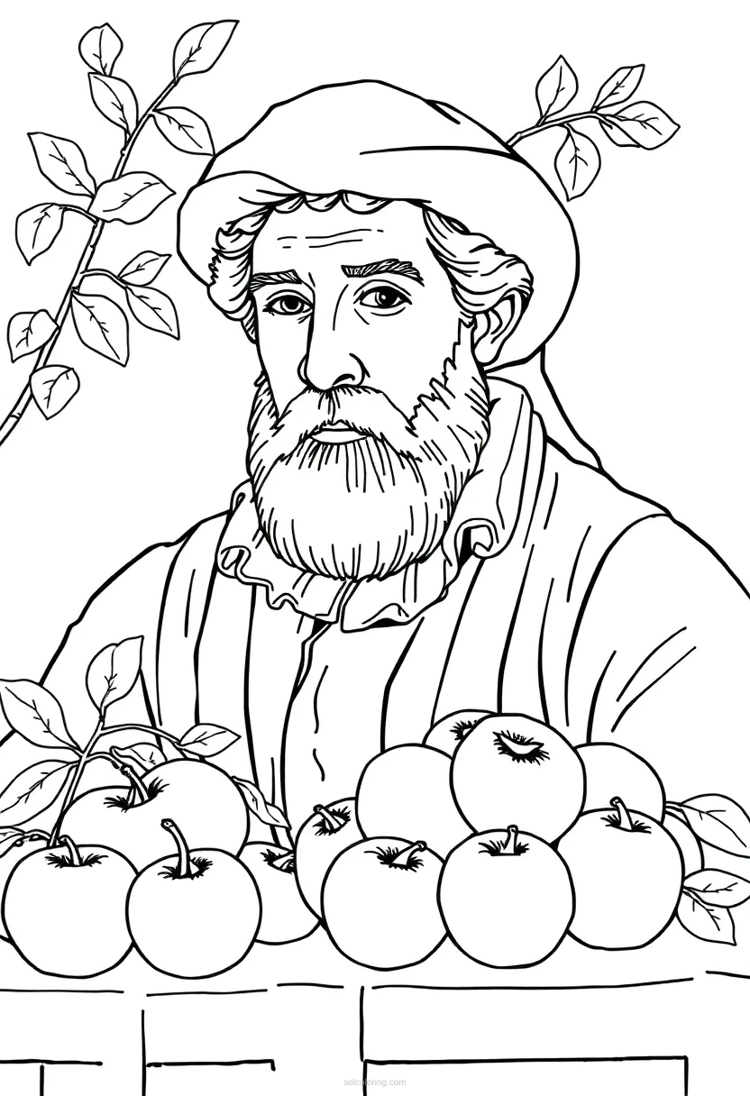 Paul Cezanne Still Life Apples coloring pages