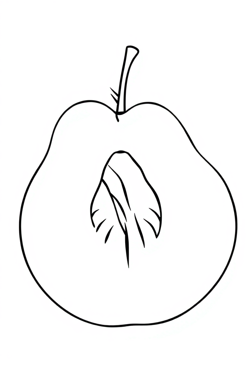 Peach Half coloring page, free printable
