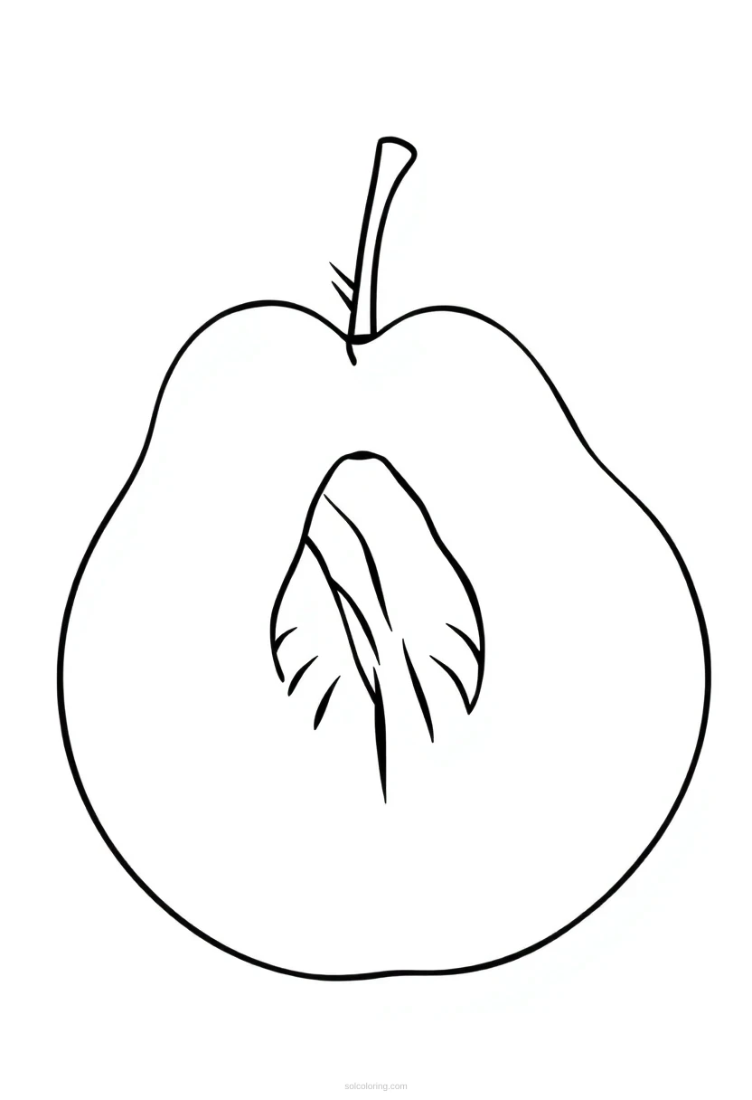 Peach Half coloring page for kids