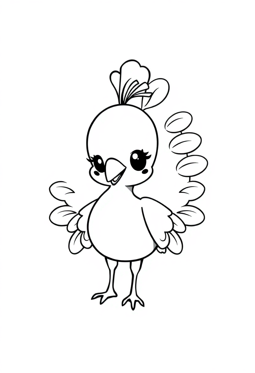 Peacock coloring page, free printable