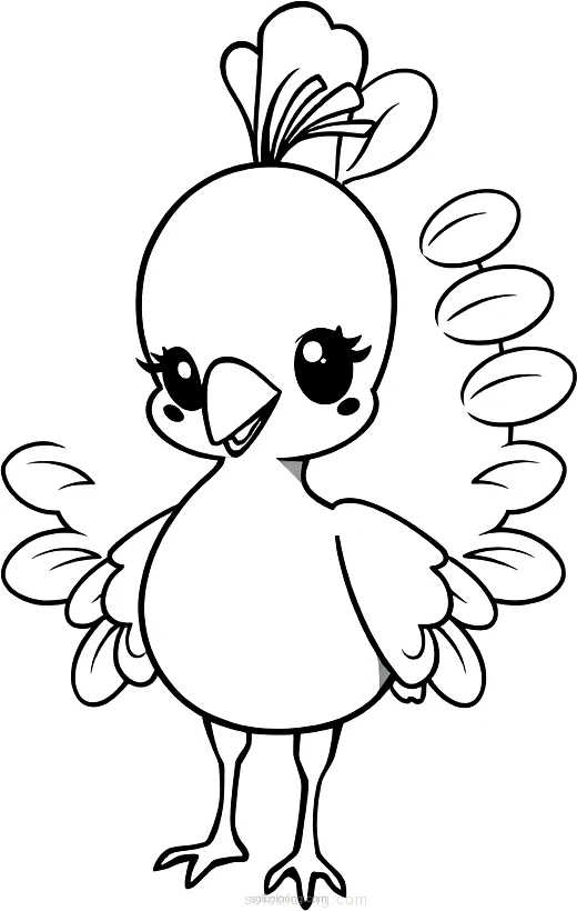Peacock coloring page for kids