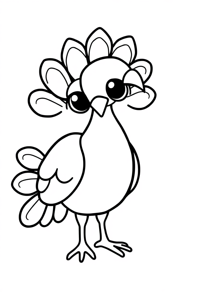 Peacock coloring page, free printable
