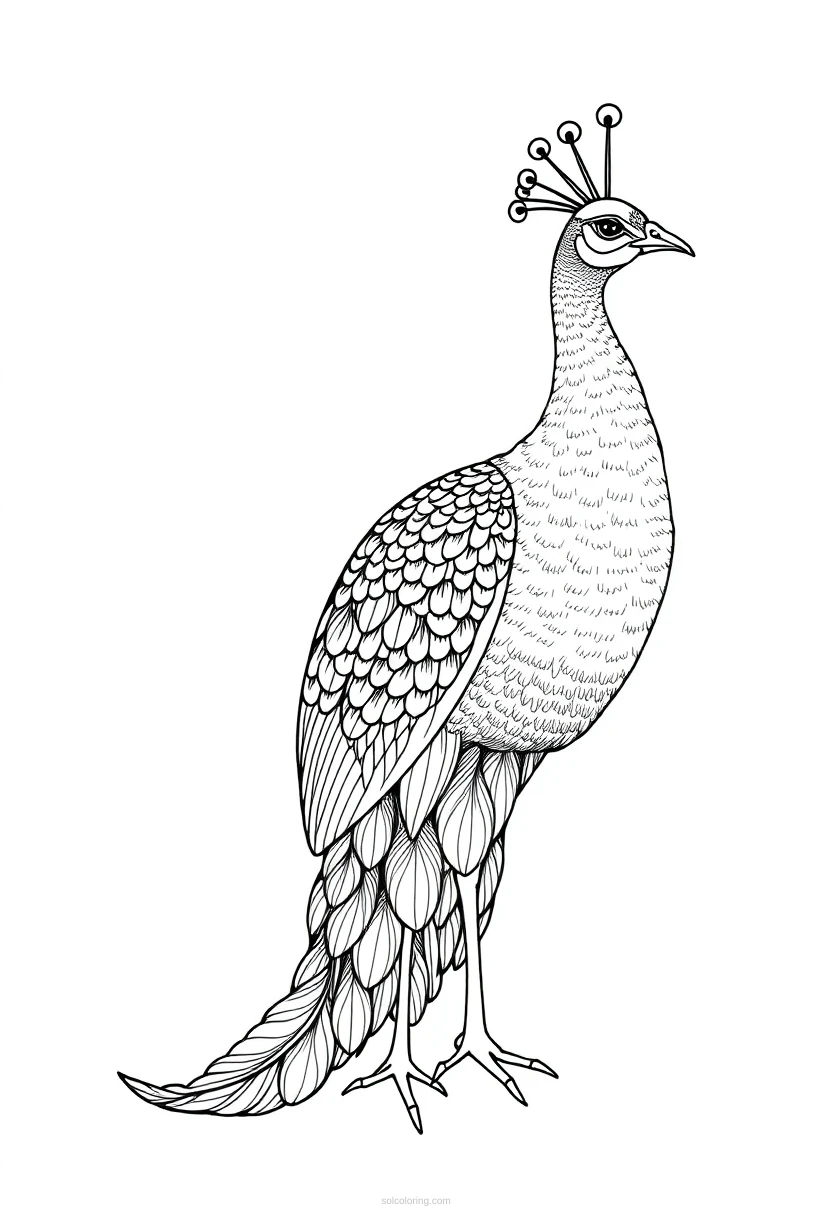 Peacock coloring page for kids