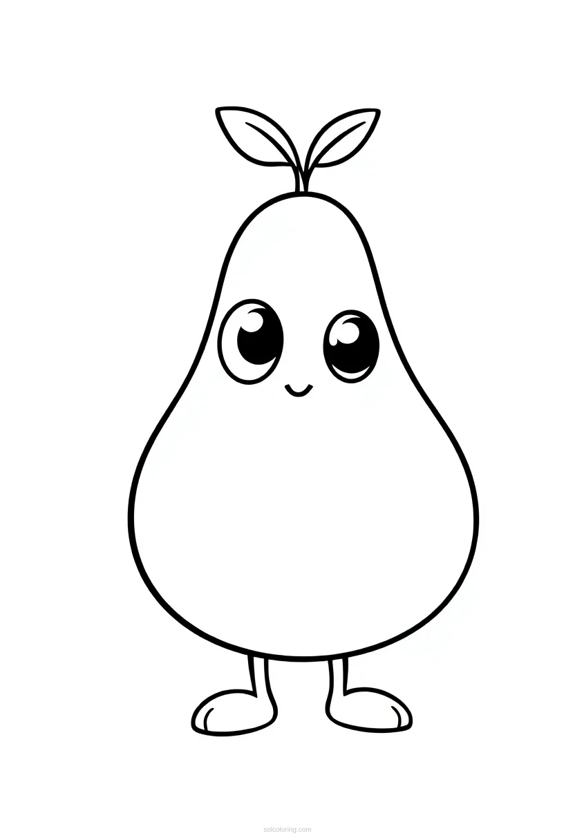 Pear Shape coloring page for kids
