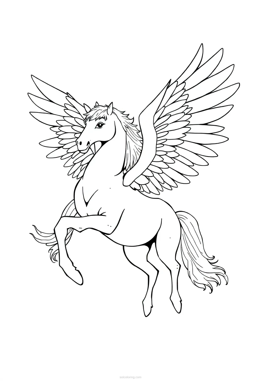 Pegasus coloring page for kids