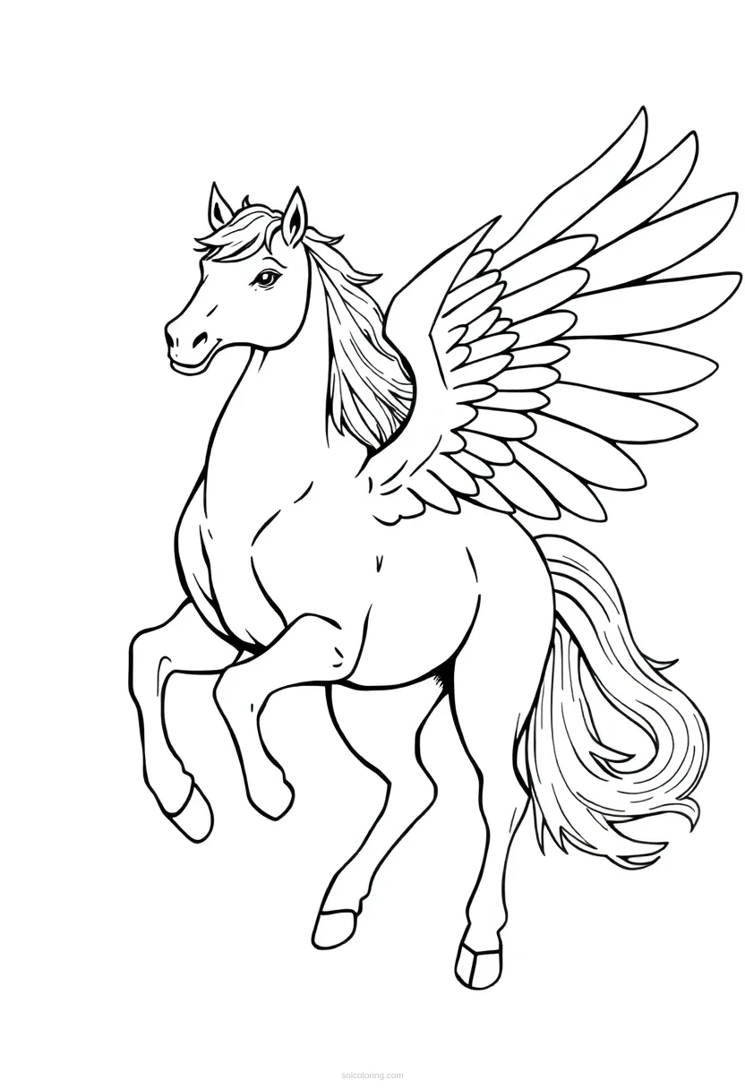 Pegasus coloring page for kids