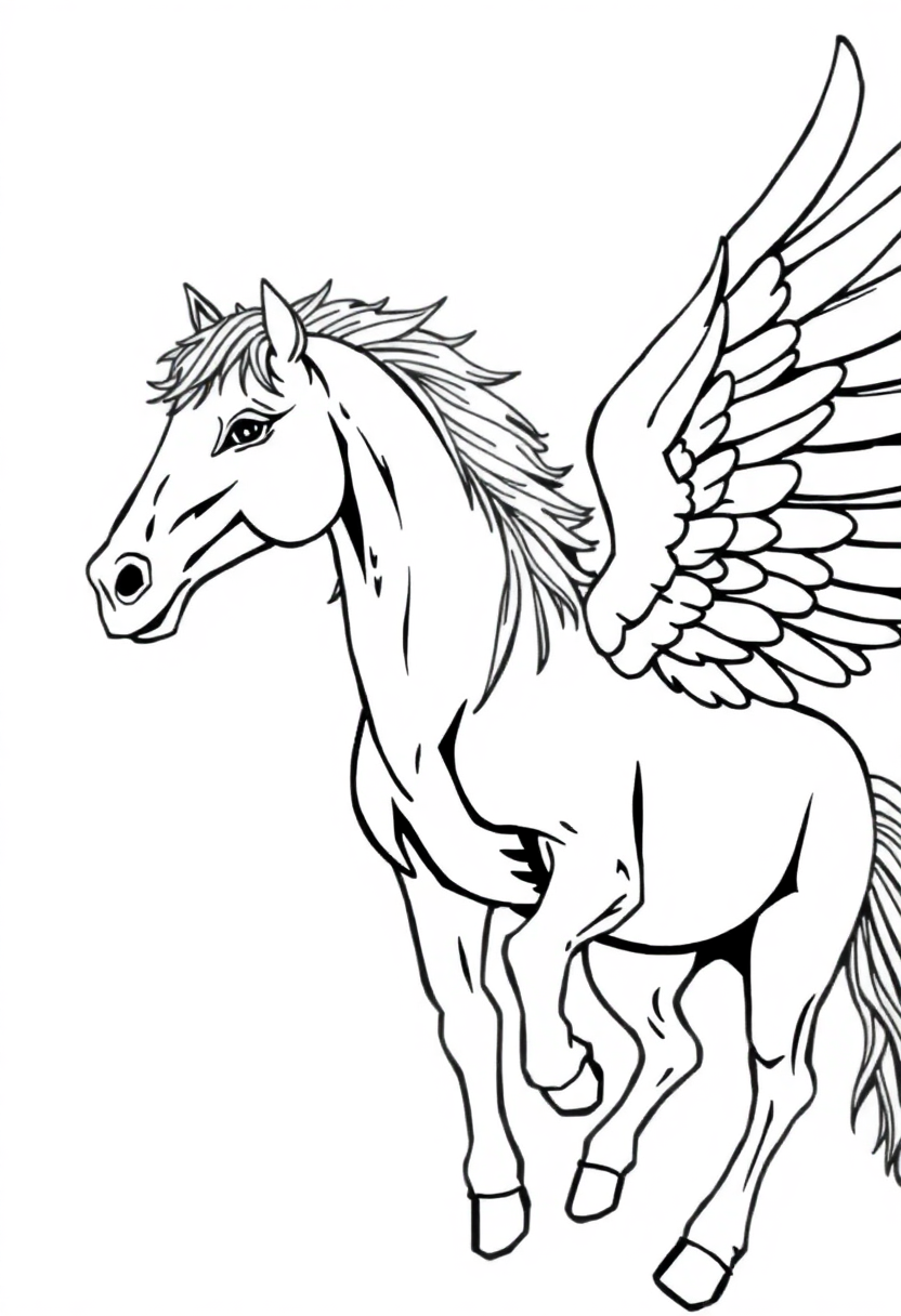 Pegasus coloring page, free printable