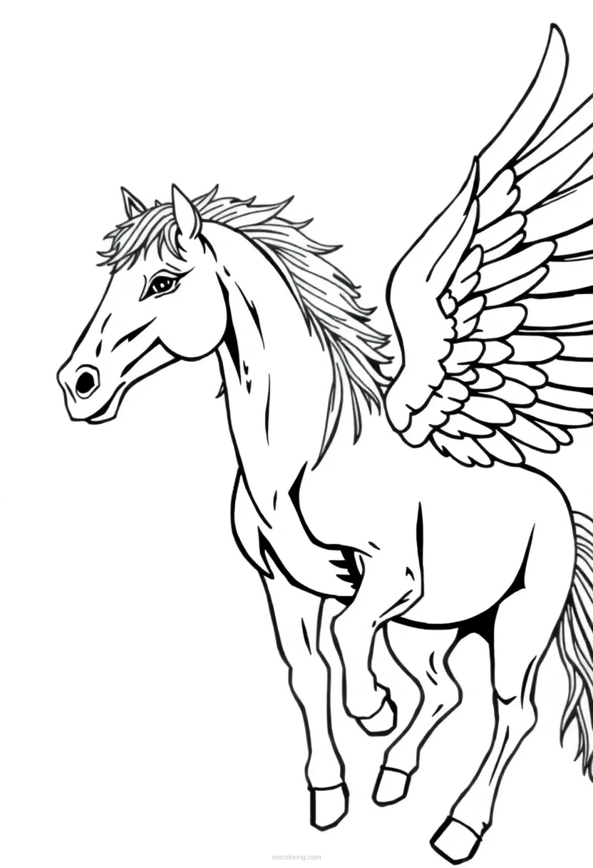 Pegasus coloring page for kids