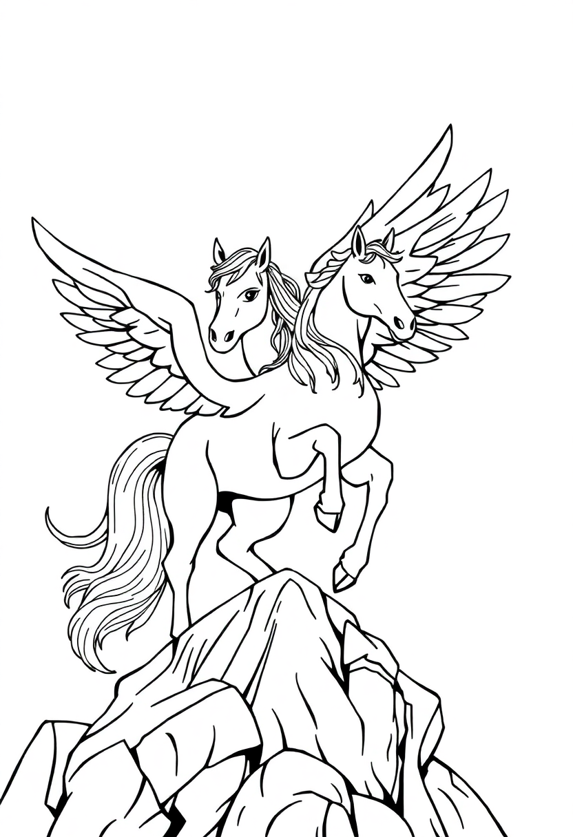 Pegasus coloring page, free printable