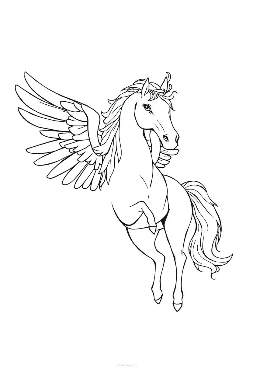 Pegasus coloring page for kids
