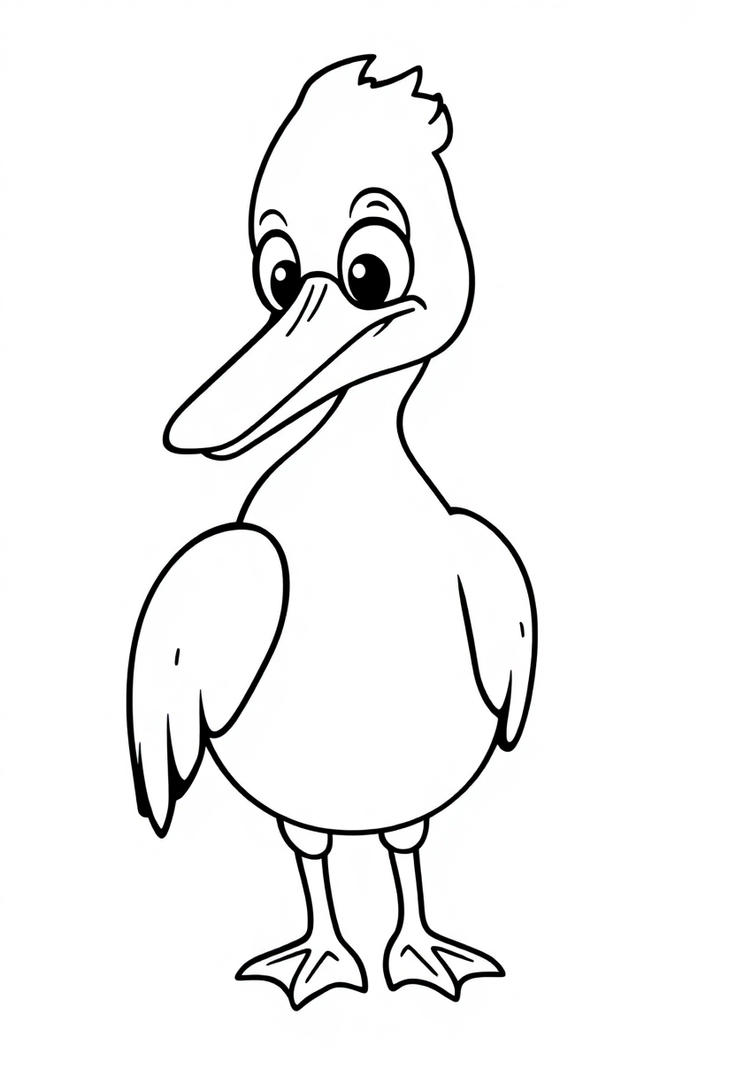 Pelican coloring page, free printable